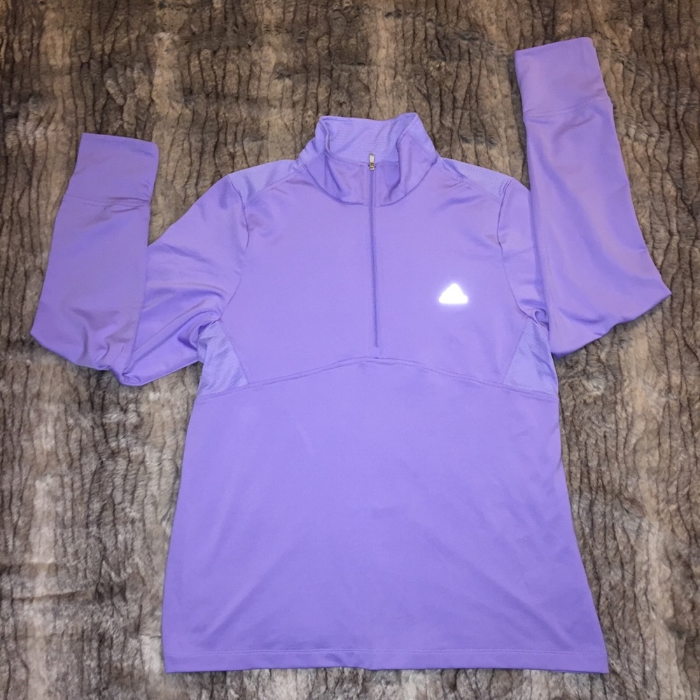 EUC Adidas Lavender Mock Neck 3/4 Zip Pullover XL
